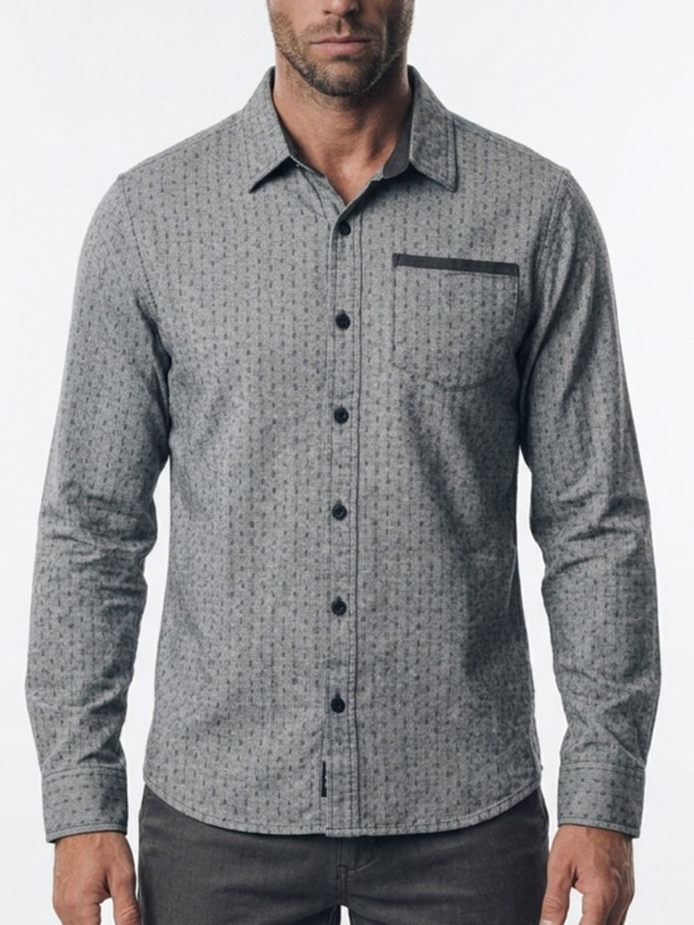 Like New |•PRANA•| Soft Grey Button Down Shirt Size Medium